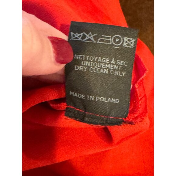 Isabel Marant Dress Women XS‎ Red Satin Long Split Sleeve Fit And Flare Mini - Picture 12 of 12